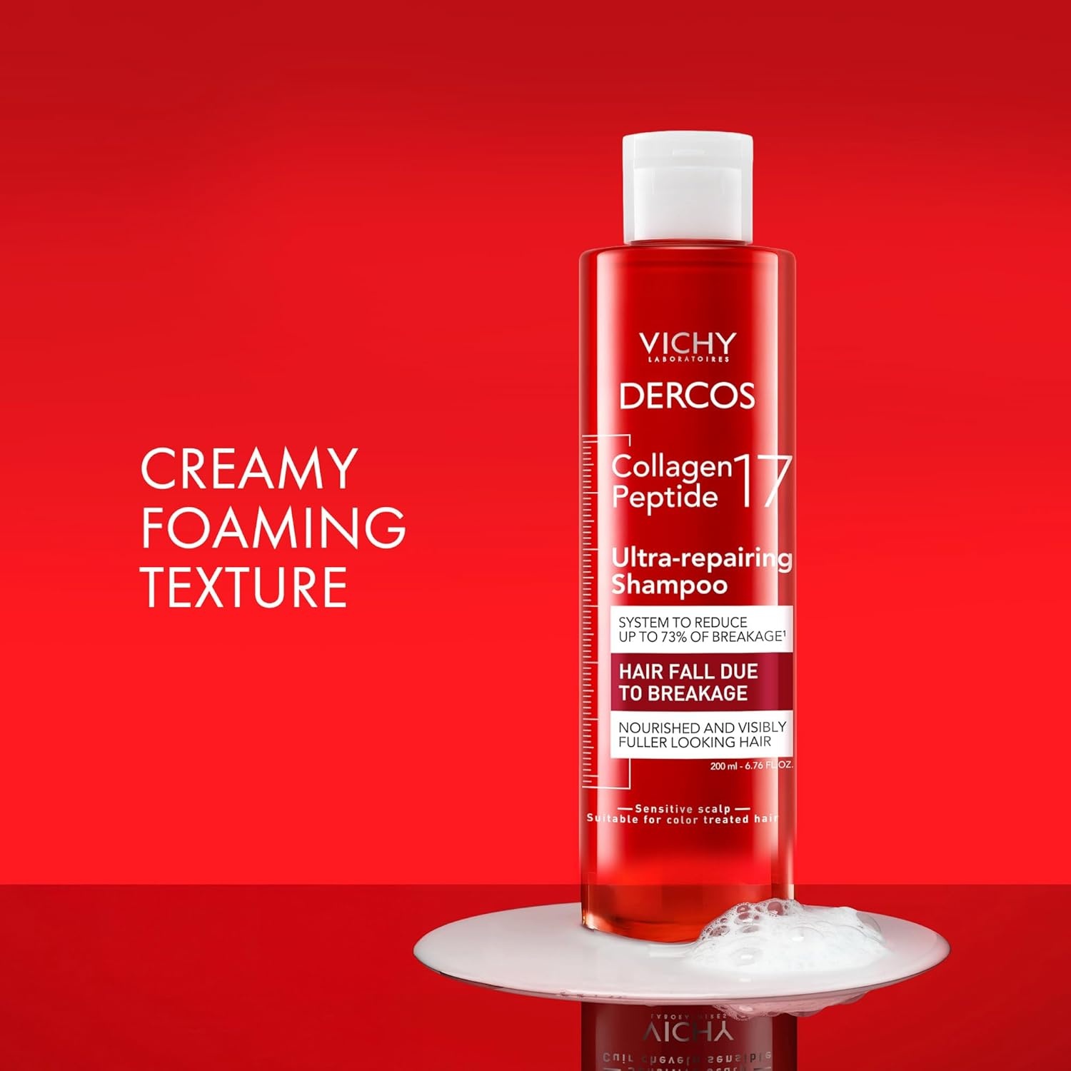 image:imageVICHY Dercos Collagen Peptide 17 UltraRepairing Shampoo Anti Hair Fall amp Bond Repair for Damaged Weak Hair Strengthens Reduces Breakage Boosts Volume676 Fl Oz Pack of 1