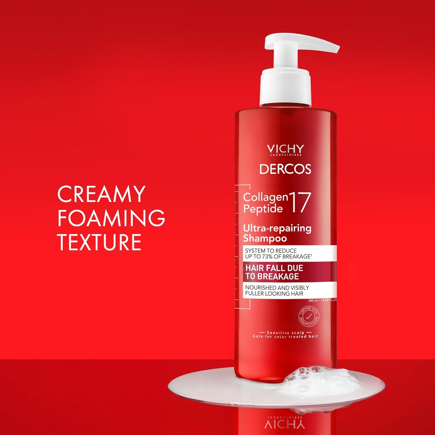 image:imageVICHY Dercos Collagen Peptide 17 UltraRepairing Shampoo Anti Hair Fall amp Bond Repair for Damaged Weak Hair Strengthens Reduces Breakage Boosts Volume1352 Fl Oz Pack of 1