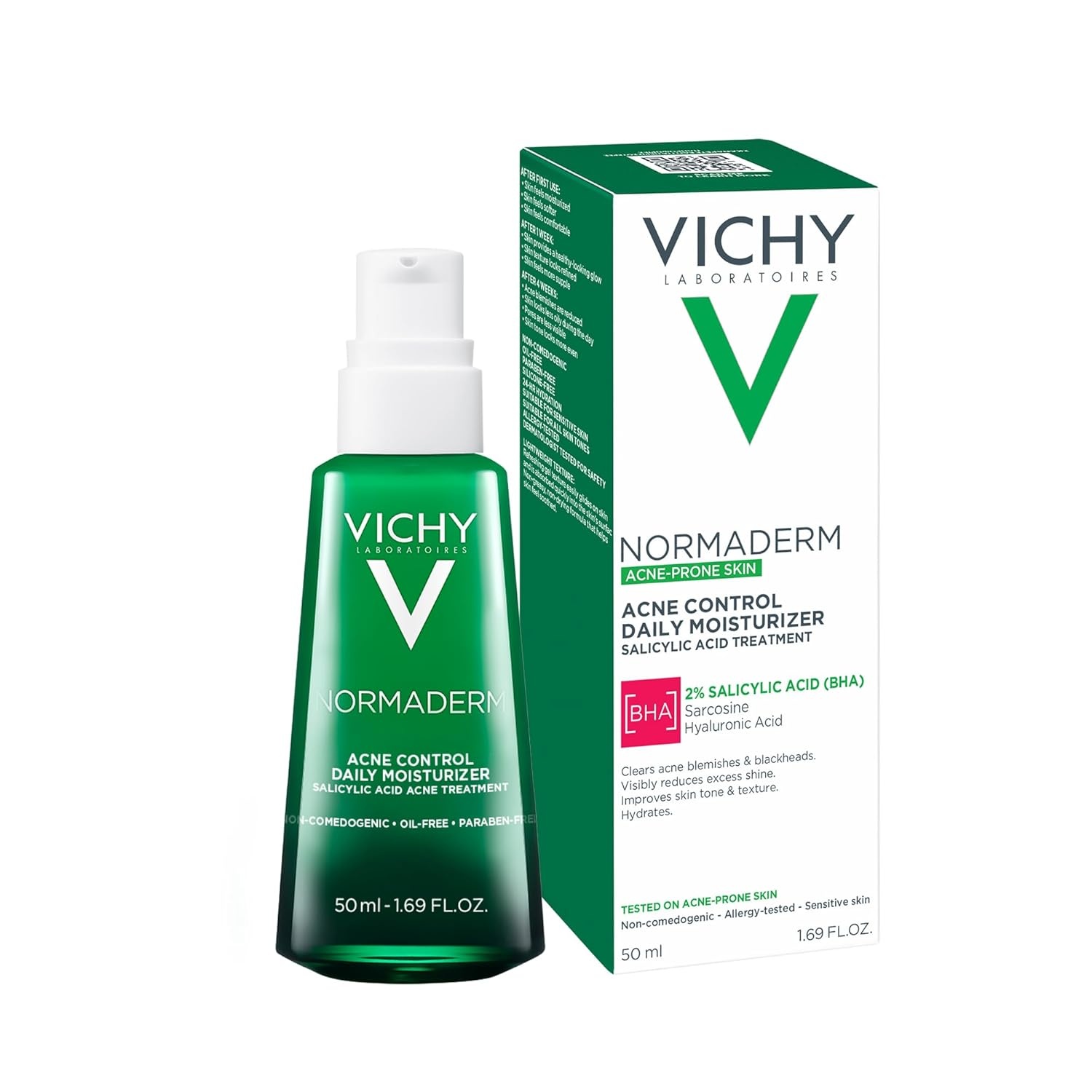 image:imageVICHY Normaderm Acne Control Daily Moisturizer Oil Free Acne Moisturizer For Face Max Strength 2 Salicylic Acid Hyaluronic Acid Vitamin C Targets Blackheads Blemishes amp Enlarged Pores17 Fl Oz Pack of 1
