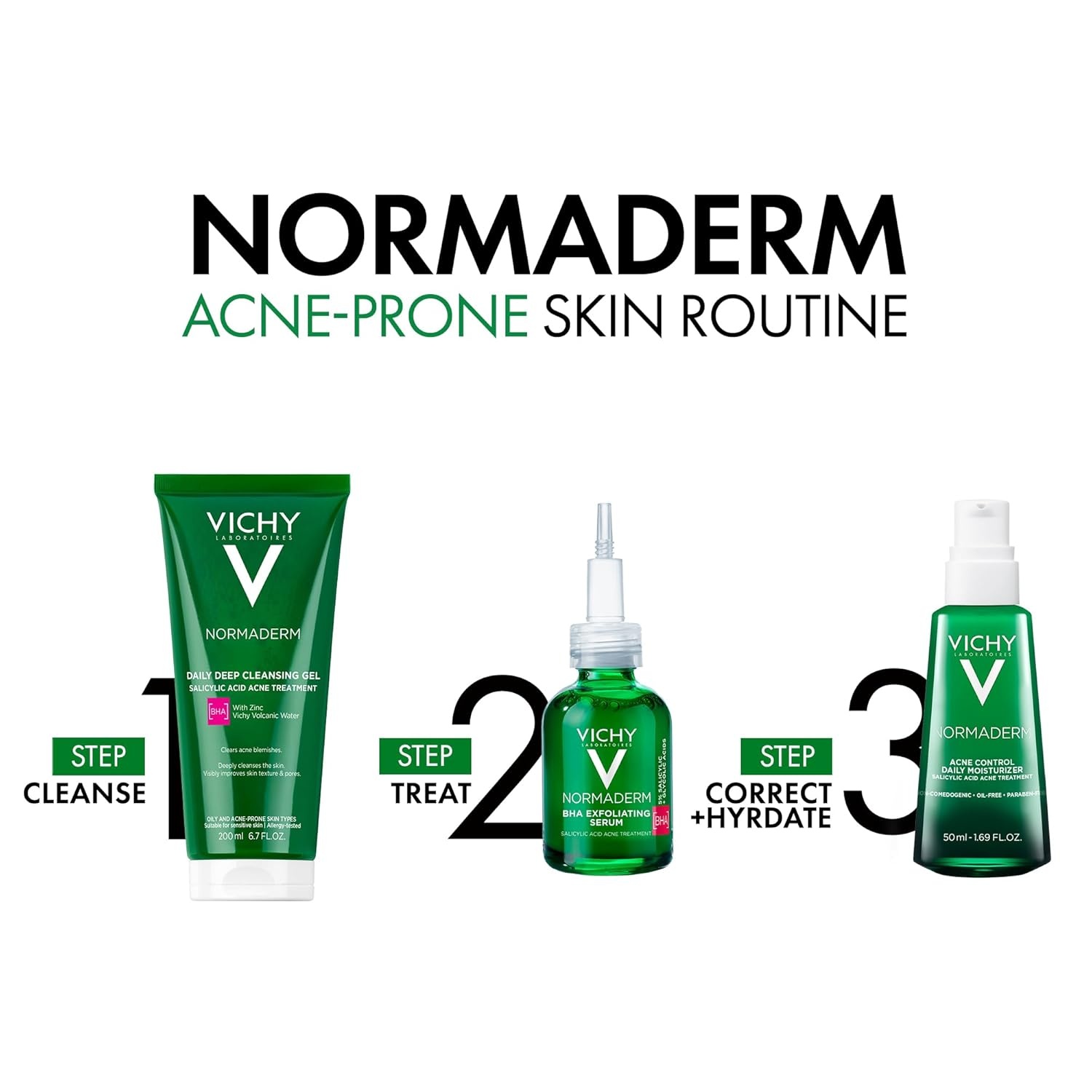 image:imageVICHY Normaderm Acne Control Daily Moisturizer Oil Free Acne Moisturizer For Face Max Strength 2 Salicylic Acid Hyaluronic Acid Vitamin C Targets Blackheads Blemishes amp Enlarged Pores17 Fl Oz Pack of 1