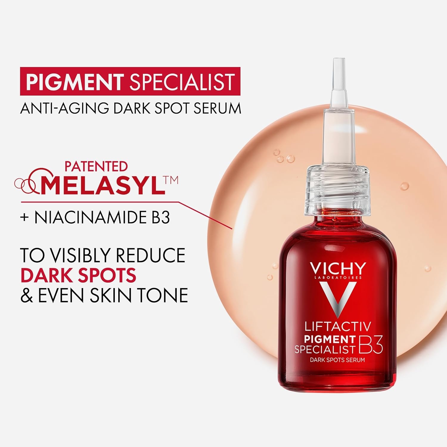 image:imageVichy LiftActiv B3 Serum 5 Niacinamide Glycolic Acid Tranexamic Acid Peptides Fades Dark Spots amp Smooths Wrinkles In 8 Weeks Discoloration Correcting Serum Alcohol FreeFace Serum