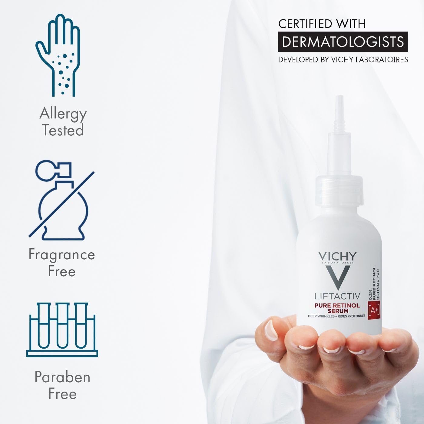 image:imageVichy LiftActiv Pure Retinol Serum for Face AntiAging Face Serum for Wrinkles amp Fine Lines 2 Retinol Peptides Resurfaces Skin Sexture To Smooth amp Firm Skin 1 Fl Oz
