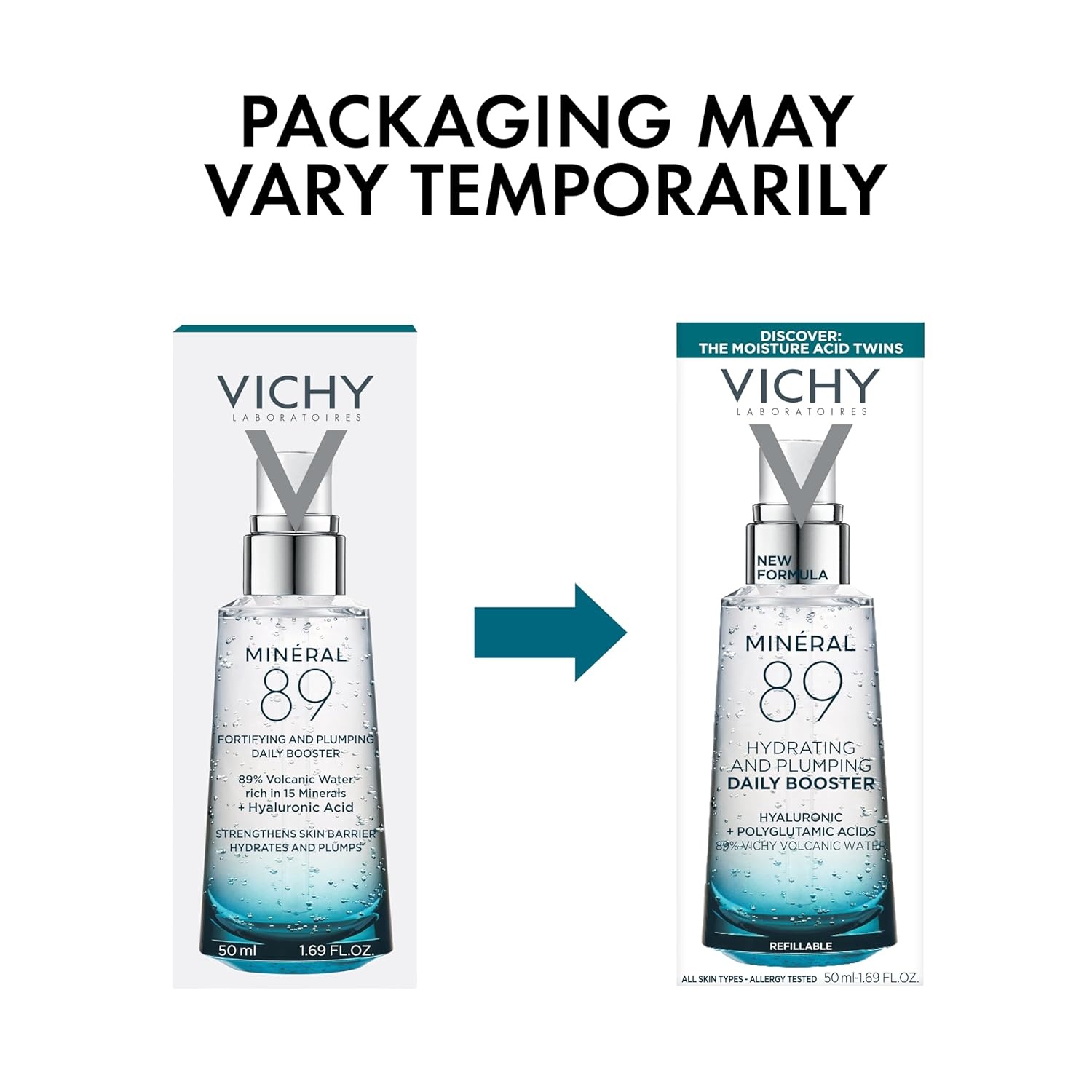 image:imageVichy Mineral 89 Booster Pure Hyaluronic Acid Serum for Face with Polyglutamic Acid for Skin Barrier Repair Plumps amp Hydrates Lightweight Hydrating Serum OilFree NonSticky169 Fl Oz Pack of 1