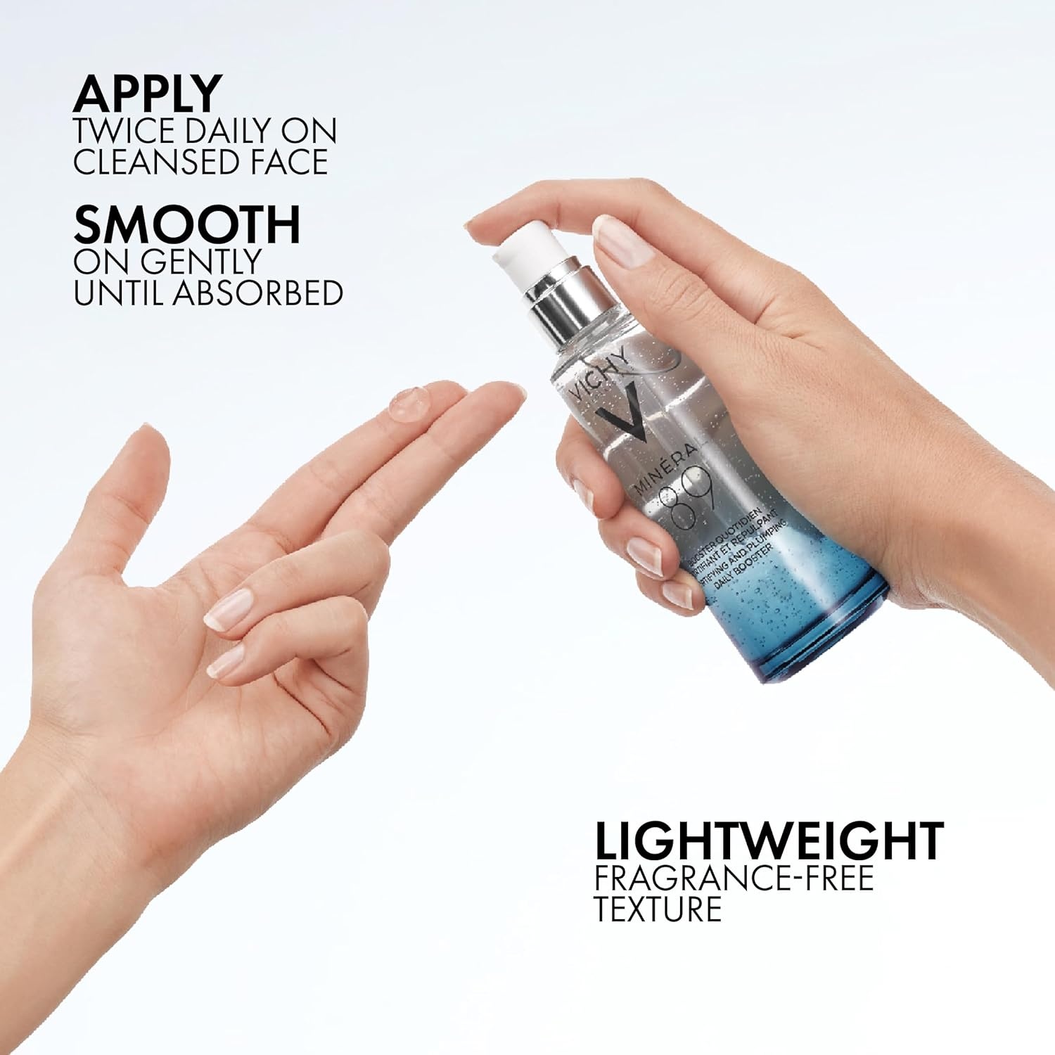 image:imageVichy Mineral 89 Booster Pure Hyaluronic Acid Serum for Face with Polyglutamic Acid for Skin Barrier Repair Plumps amp Hydrates Lightweight Hydrating Serum OilFree NonSticky17 Fl Oz Pack of 2