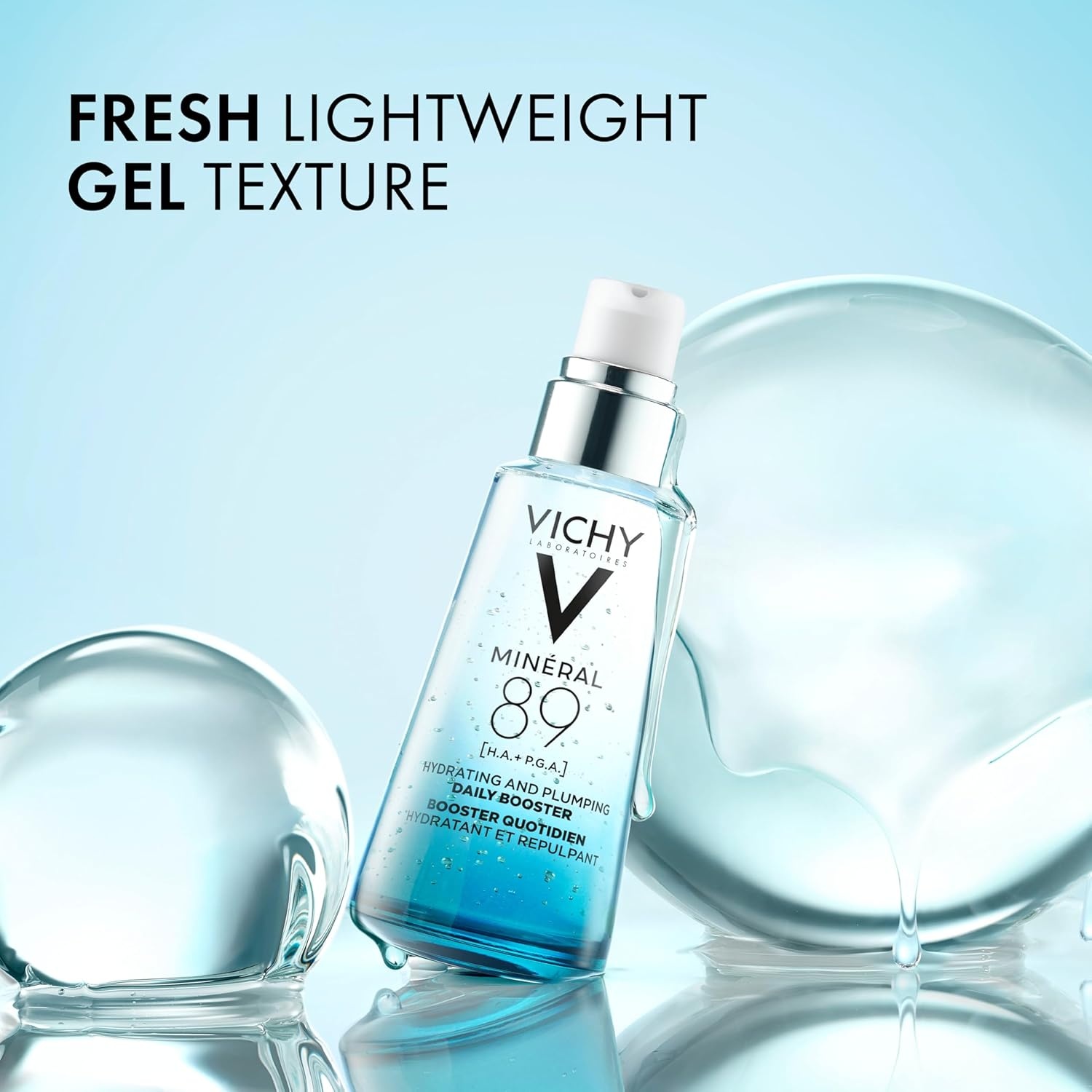 image:imageVichy Mineral 89 Booster Pure Hyaluronic Acid Serum for Face with Polyglutamic Acid for Skin Barrier Repair Plumps amp Hydrates Lightweight Hydrating Serum OilFree NonSticky1 Ounce Pack of 1