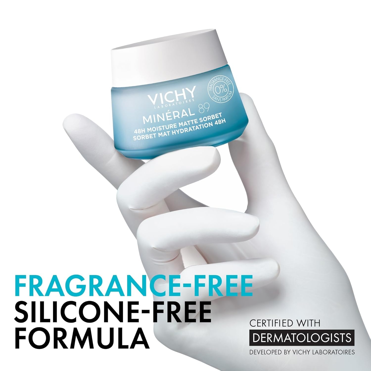 image:imageVichy Mineral 89 Fragrance Free Cream Moisture Boosting Cream with Hyaluronic Acid Daily Face Moisturizer Available in 4 Formulas For All Skin Types Dry amp Sensitive Skin amp Mattifying for Oily Skin135 Fl Oz Pack of 1