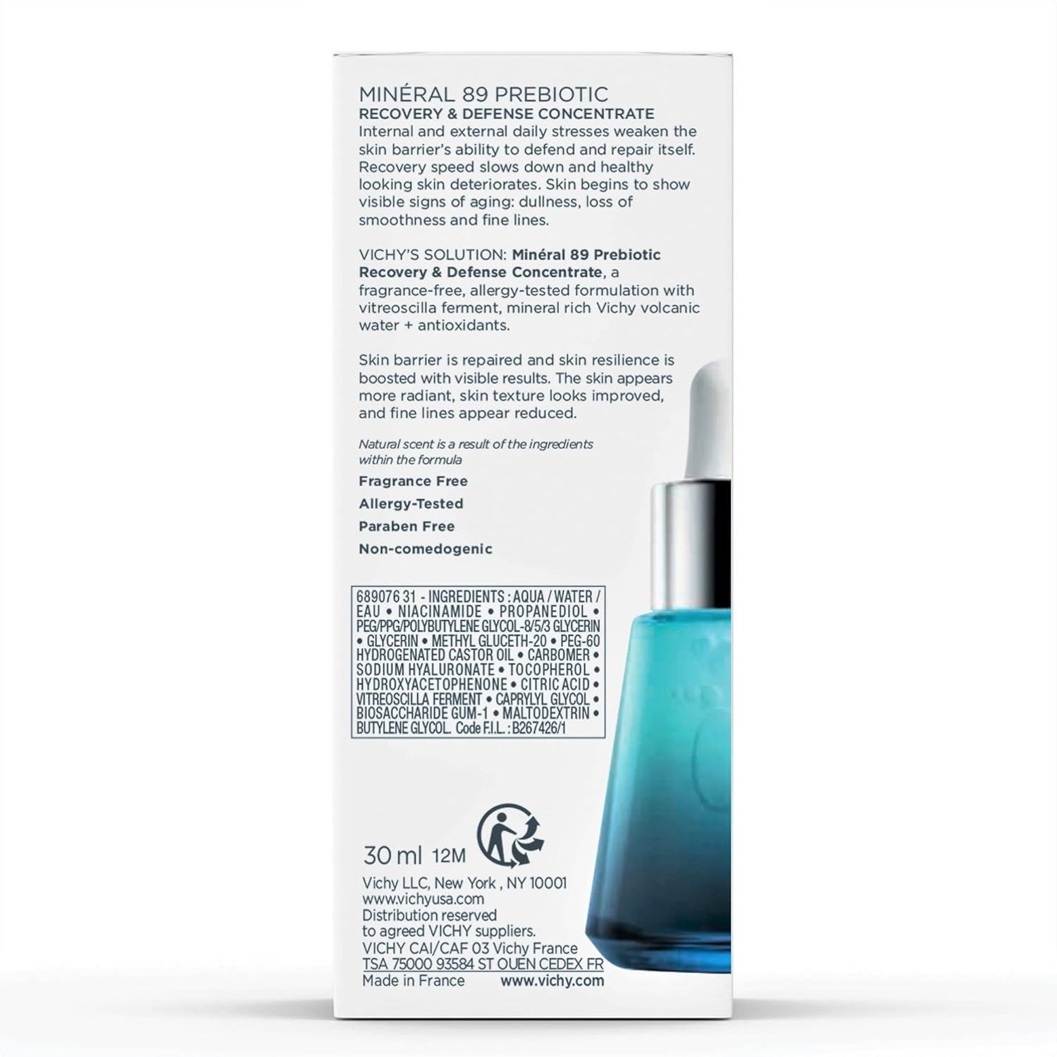 image:imageVichy Mineral 89 Prebiotic Defense amp Recovery Concentrate Niacinamide Serum For Face Skin Barrier Repair Seum With Antioxidants Pore Minimizer amp Hydrating Serum For Dull Dry SkinMineral 89 Prebiotic Serum