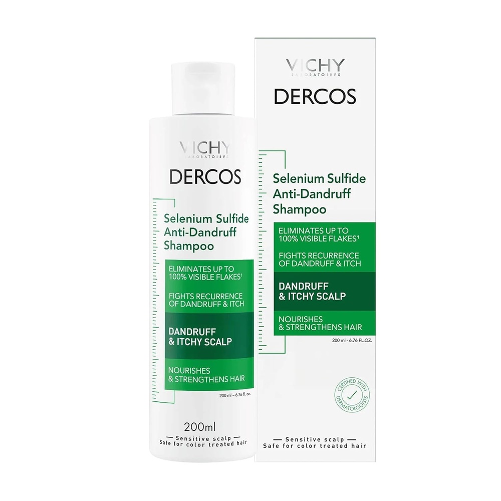 image:imageVichy Dercos Dandruff Shampoo Antifungal Itchy Scalp Treatment for Men amp Women Clinical Strength Selenium Sulfide Formulated with Niacinamide amp Salicylic Acid Color Safe Dermatologist Recommended676 Fl Oz Pack of 1