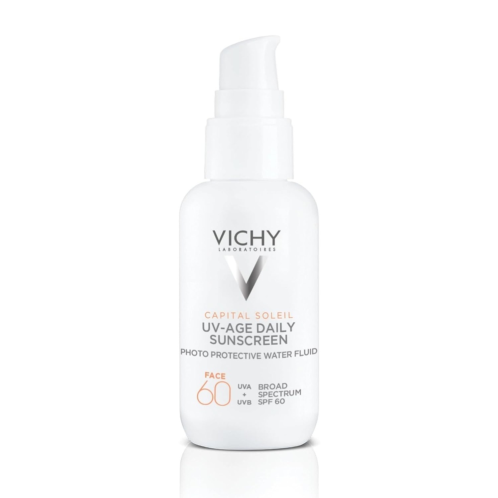 image:imageVichy Capital Soleil UVAge Daily SPF 60 Anti Aging Sunscreen for Face SPF 60 Hyaluronic Acid Peptides Vitamin C Broad Spectrum Invisible SPF Protection No White Cast SunscreenUV Age Daily SPF 60
