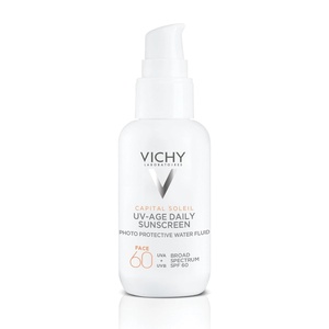 image:imageVichy Capital Soleil UVAge Daily SPF 60 Anti Aging Sunscreen for Face SPF 60 Hyaluronic Acid  Peptides  Vitamin C Broad Spectrum Invisible SPF Protection No White Cast SunscreenUV Age Daily SPF 60