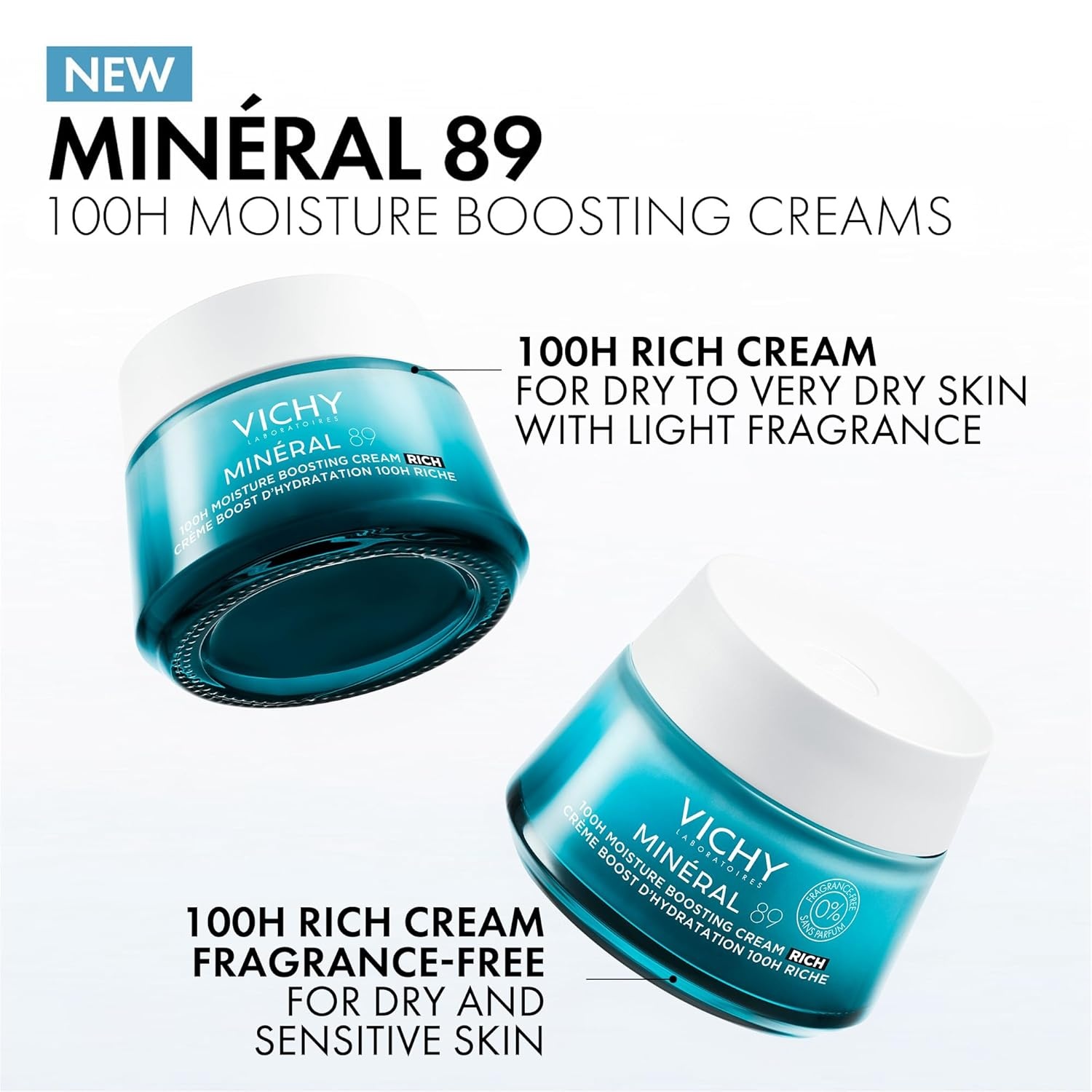 image:imageVICHY Mineral 89 Rich Cream 100H Moisture Boosting Cream Hydrating Face Moisturizer with Hyaluronic Acid Niacinamide and Lipids Daily Face Moisturizeer with Rich Texture for Dry Skin
