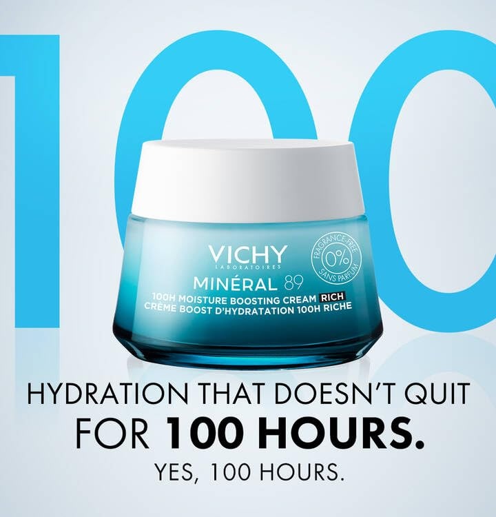image:imageVICHY Mineral 89 Rich Cream 100H Moisture Boosting Cream Hydrating Face Moisturizer with Hyaluronic Acid Niacinamide and Lipids Daily Face Moisturizeer with Rich Texture for Dry Skin