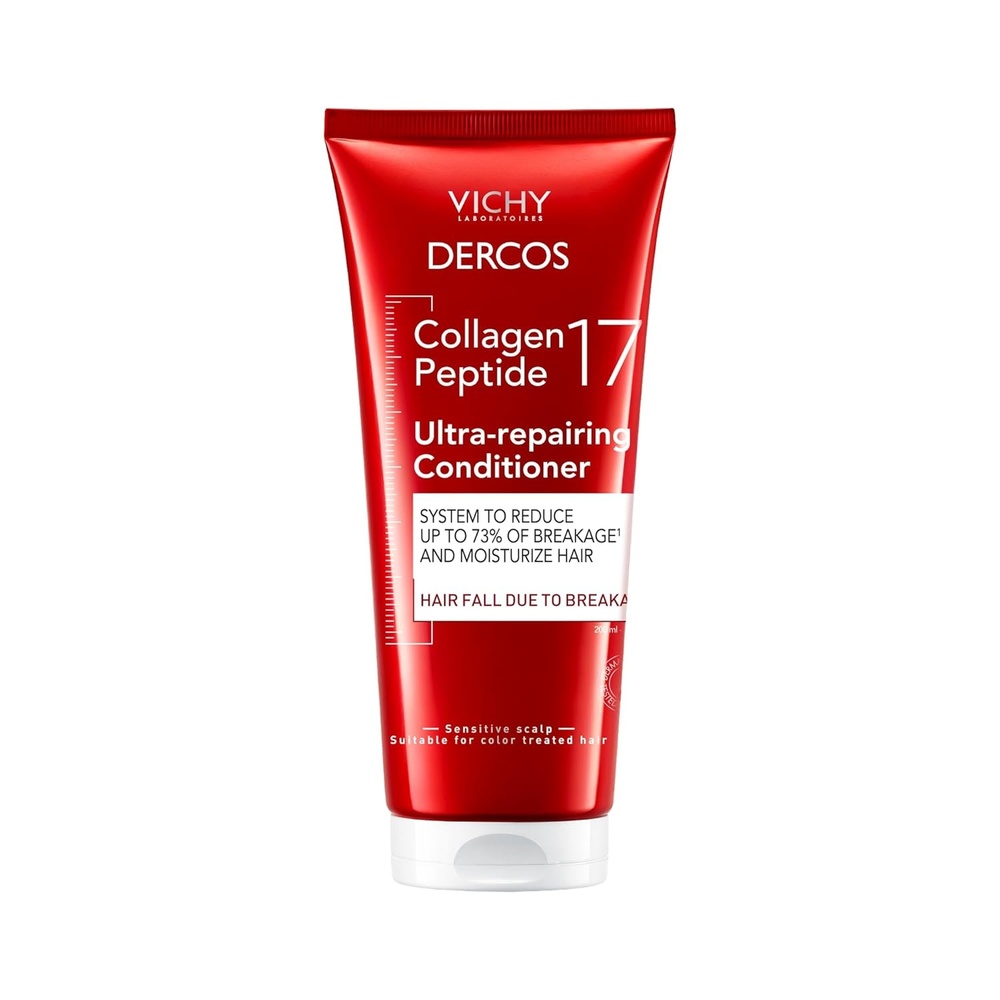 image:imageDercos Collagen Peptide 17 UltraRepairing Conditioner 200ml Anti Hair Fall amp Bond Repair for Damaged Weak Hair Strengthens Detangles Boosts Shine amp Volume