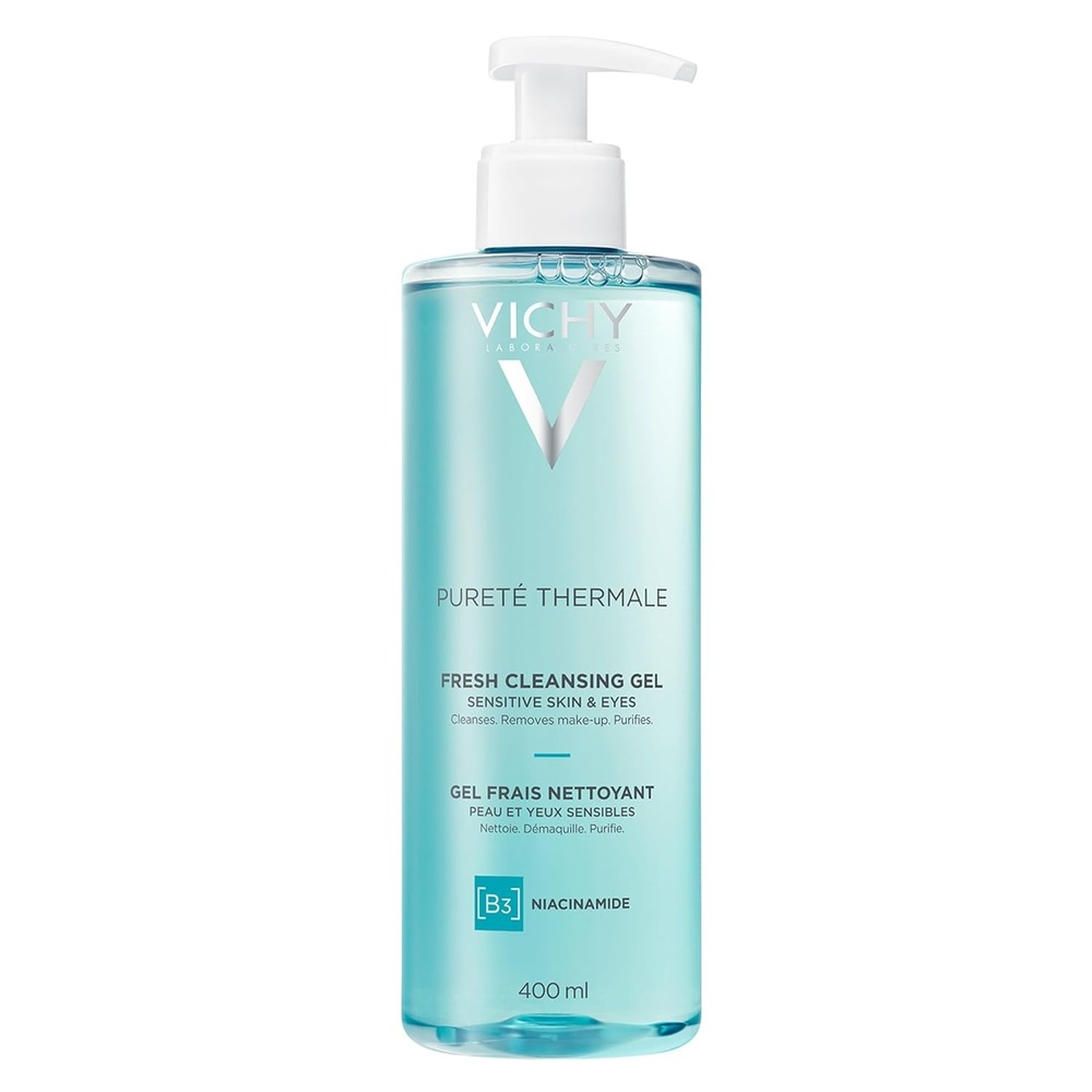 image:imageVICHY Puret Thermale Fresh Cleansing Gel Formulated With Glycerin amp Niacinamide Gentle Gel Cleanser amp Makeup Remover Removes Impurities Without Overdrying Safe For Sensitive Skin amp Eyes135 Fl Oz Pack of 1