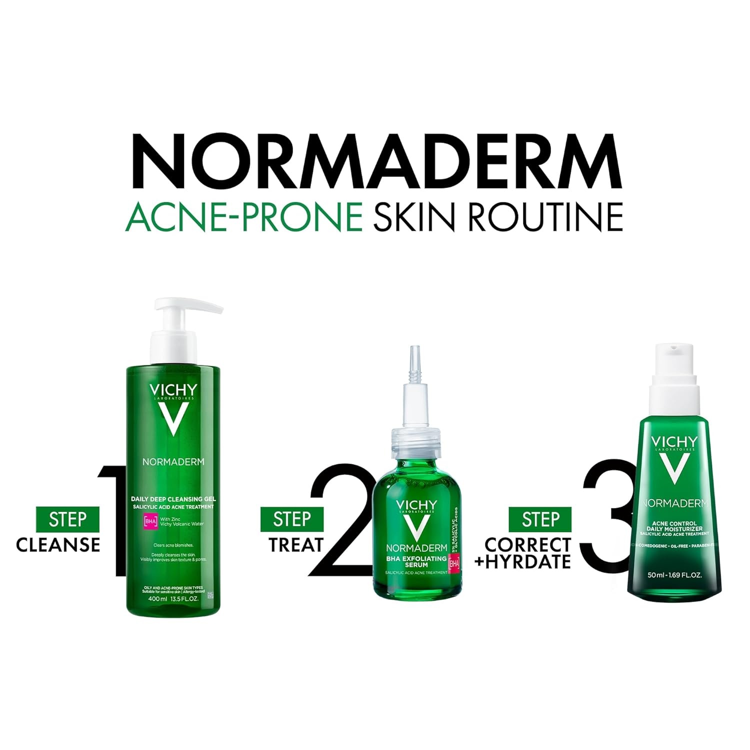 image:imageVICHY Normaderm Daily Acne Face Wash Salicylic Acid Face Cleanser for Oily amp Acne Prone Skin Acne Cleanser that Clears Clogged Pores and Blackhead1352 Fl Oz Pack of 2