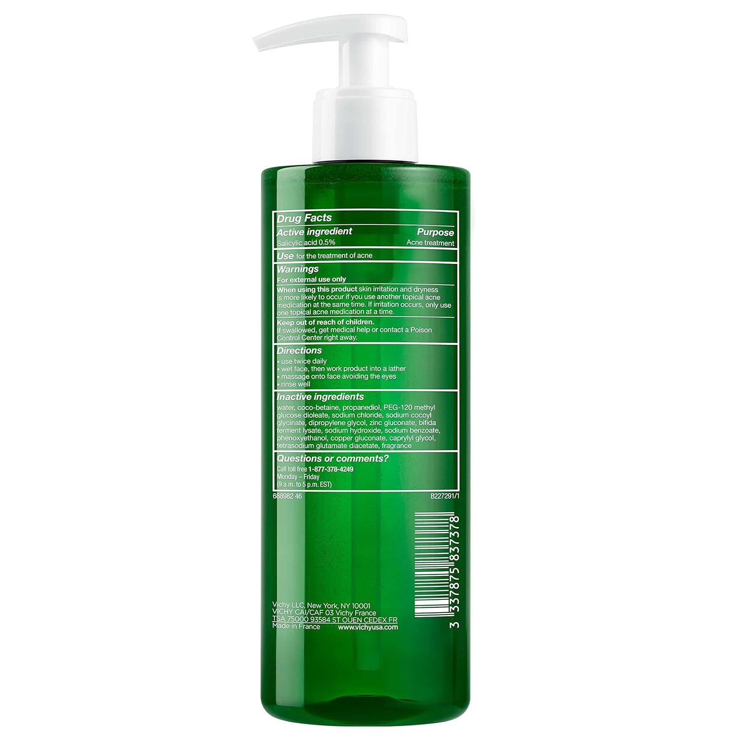 image:imageVICHY Normaderm Daily Acne Face Wash Salicylic Acid Face Cleanser for Oily amp Acne Prone Skin Acne Cleanser that Clears Clogged Pores and Blackhead1352 Fl Oz Pack of 1