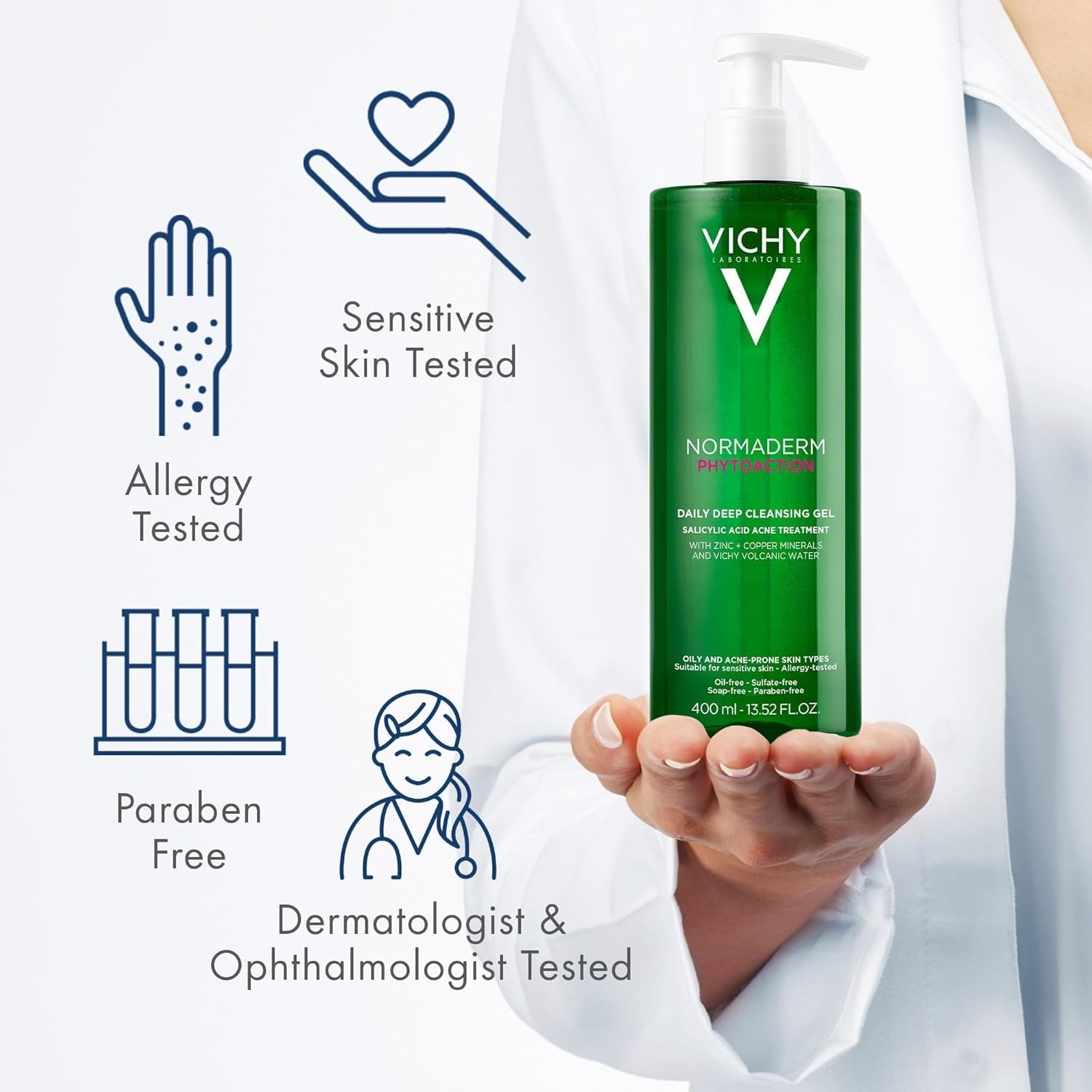 image:imageVICHY Normaderm Daily Acne Face Wash Salicylic Acid Face Cleanser for Oily amp Acne Prone Skin Acne Cleanser that Clears Clogged Pores and Blackhead1352 Fl Oz Pack of 2